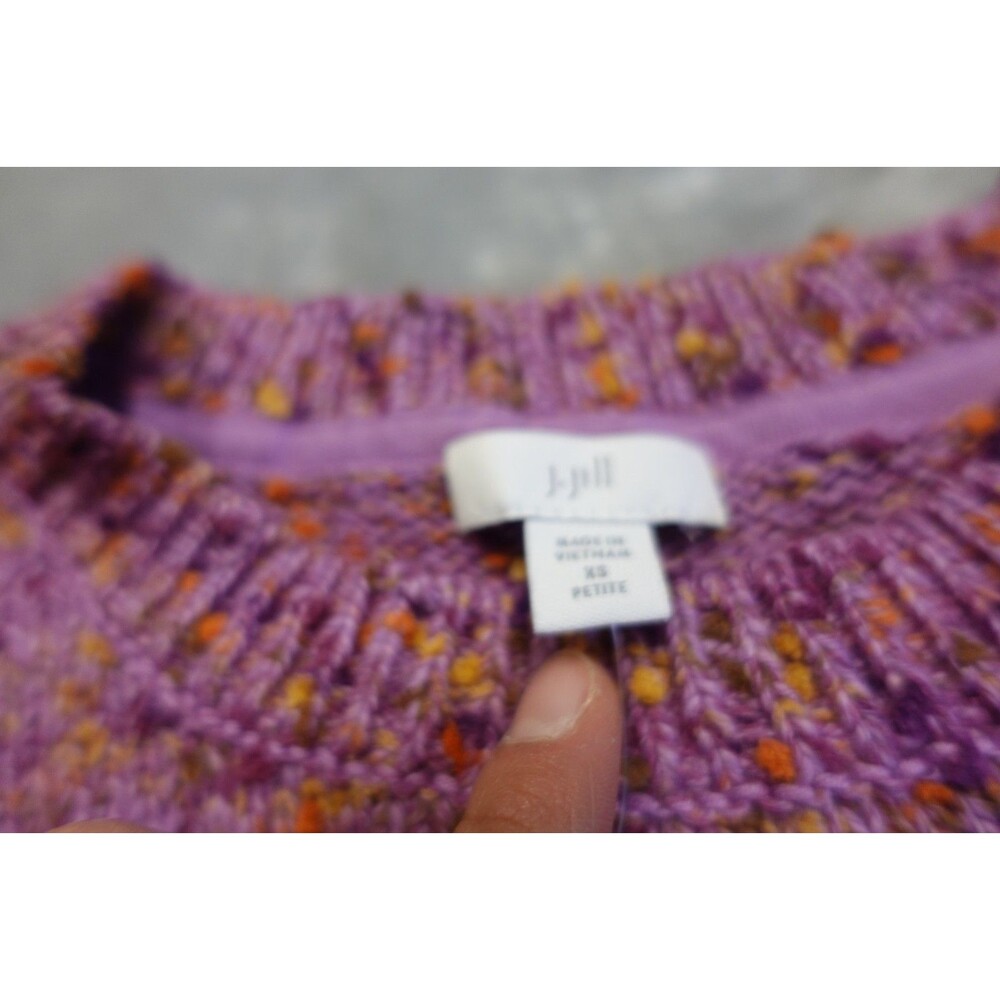 J.Jill Women's Size XS Petite Persian Violet Multi Harvest Moon Sweater NWT - Picture 3 of 8